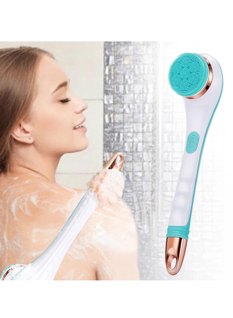 【Electric Bath Brush】 Silicone Back Scrubber, Full-Body Exfoliating Massager, Long-Handle Rechargeable Shower Brush with 4 Rotating Brush Heads, Deep Cleansing Body Scrubber for Men and Women - Image 1
